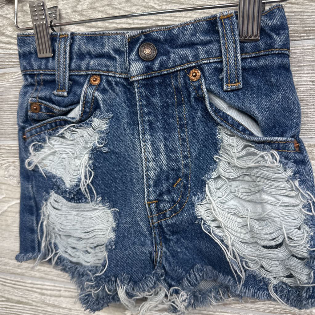 Distressed Denim Shorts Frayed 7 Slim