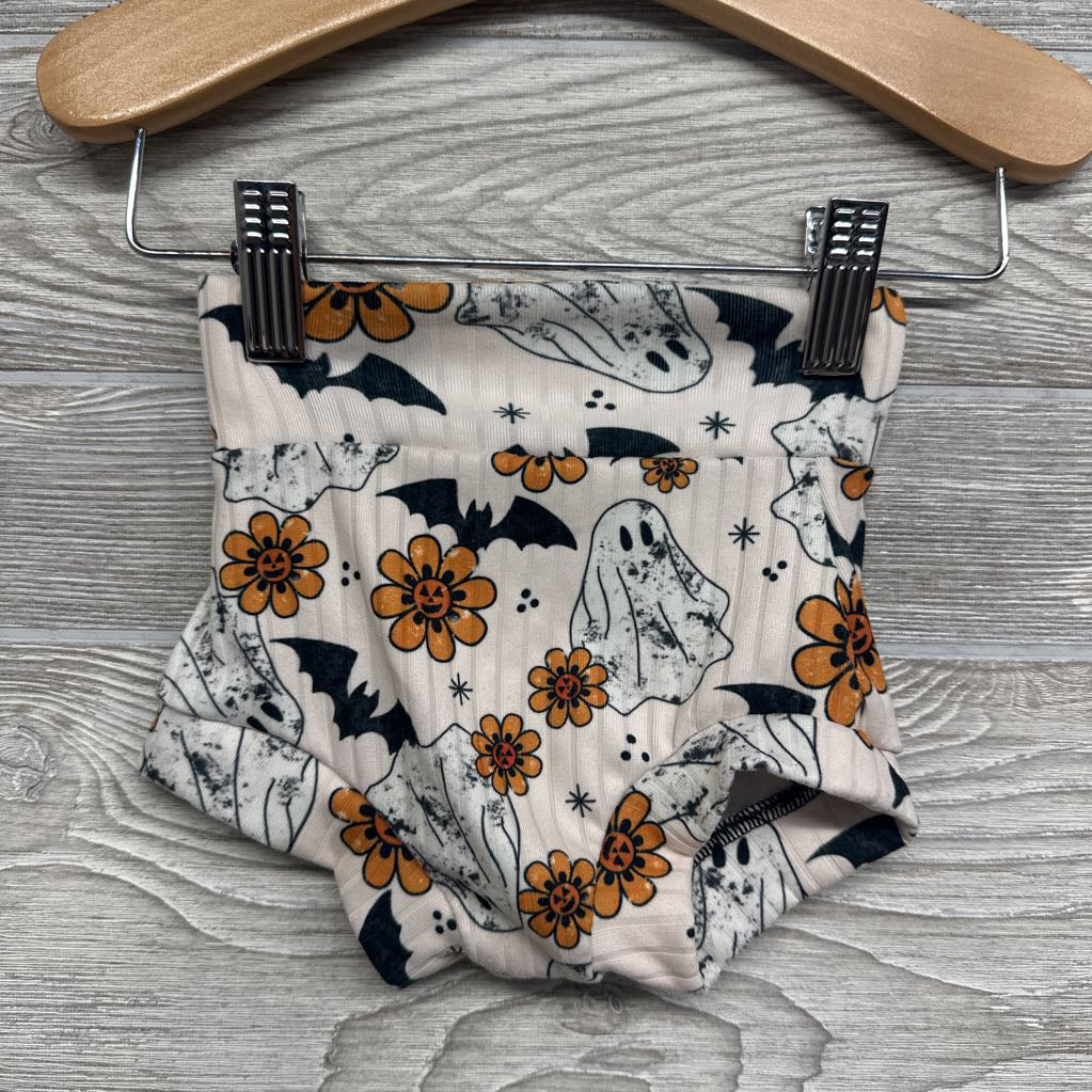 LS Ribbed Fringe Shirt & Bummies Ghosts Flowers NB