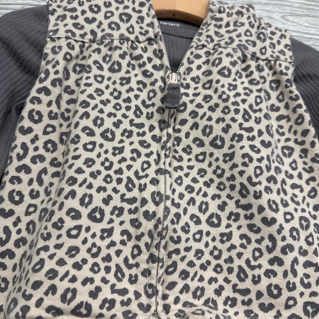 Ribbed Leggings, Bodysuit & Animal Print Vest 18M