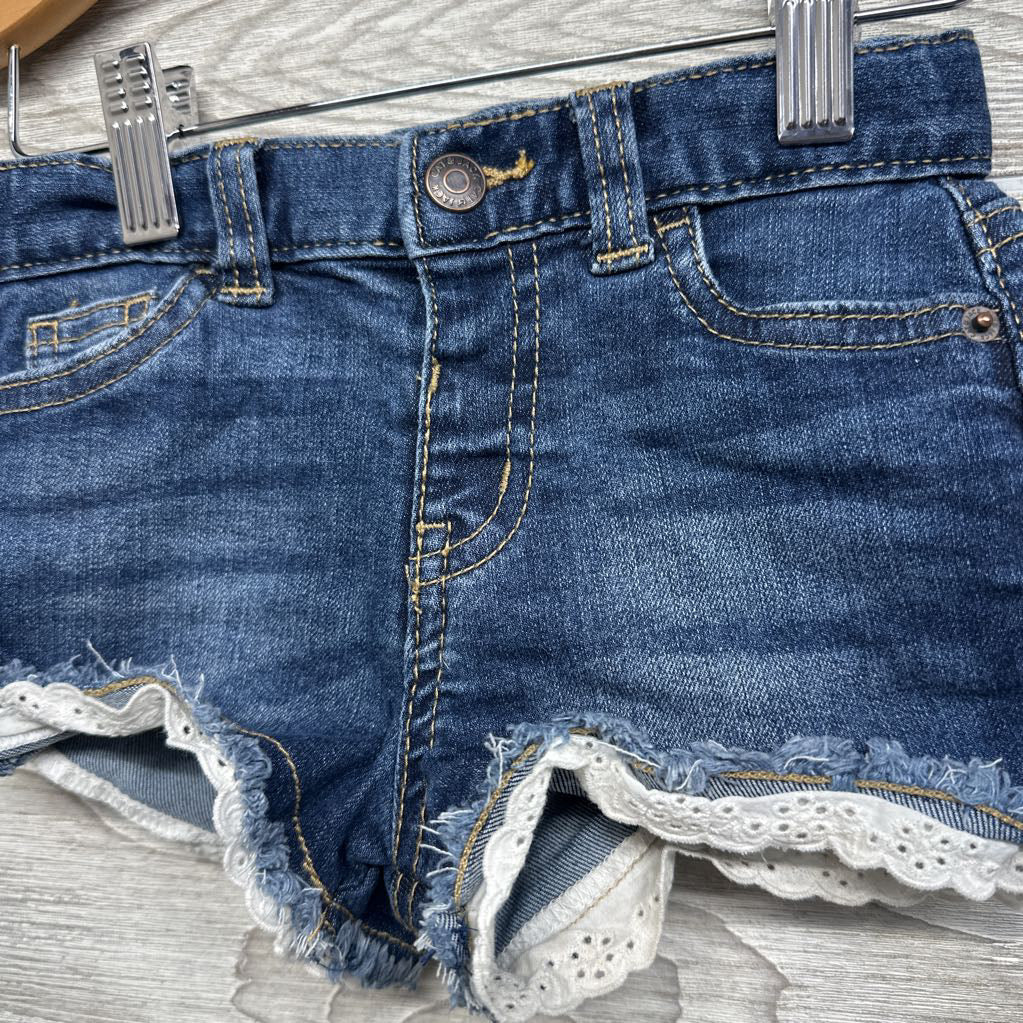 Denim Shorts Eyelet Hem 2t