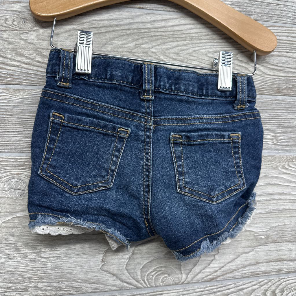 Denim Shorts Eyelet Hem 2t