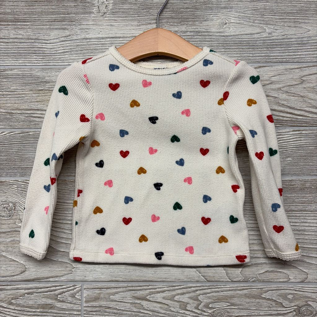 Waffle Knit Shirt Hearts 2t