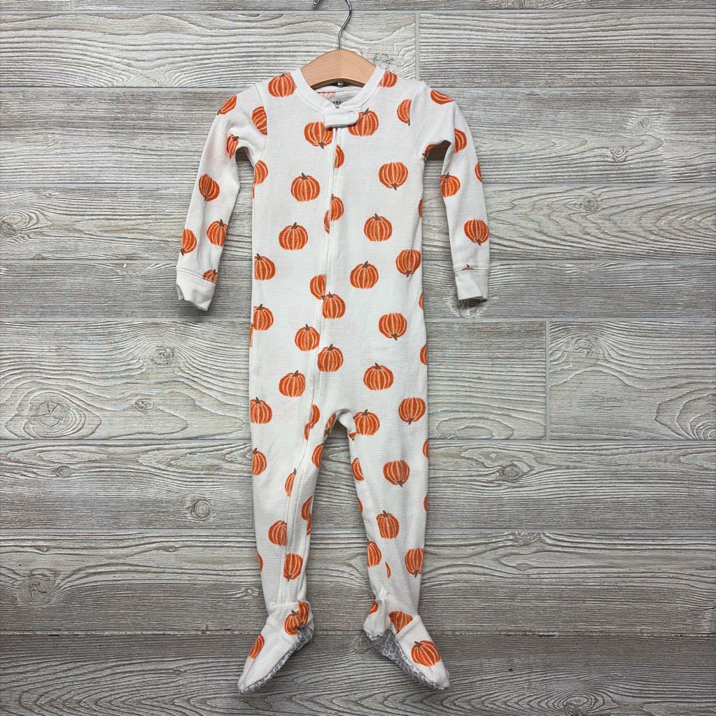 Waffle Knit Sleeper Pumpkins 2t
