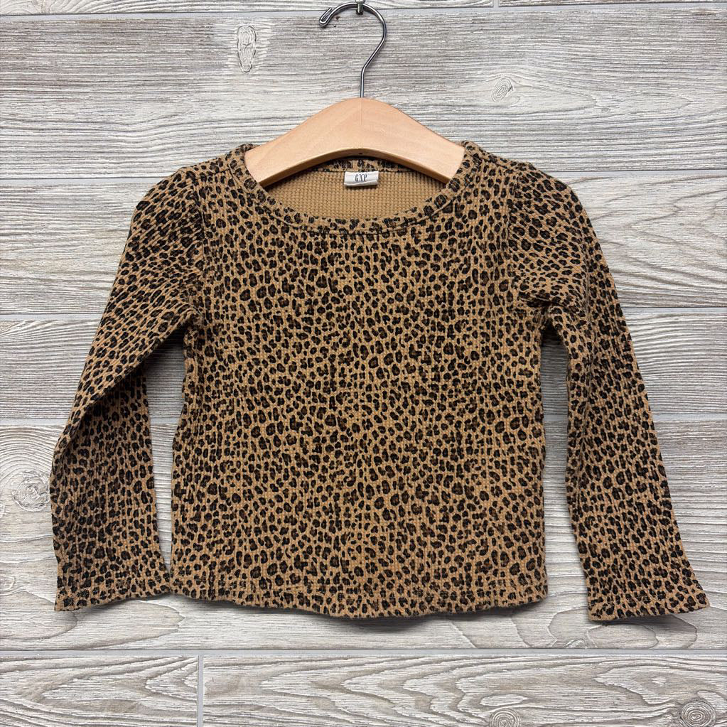 Waffle Knit LS Shirt Animal Print 3t