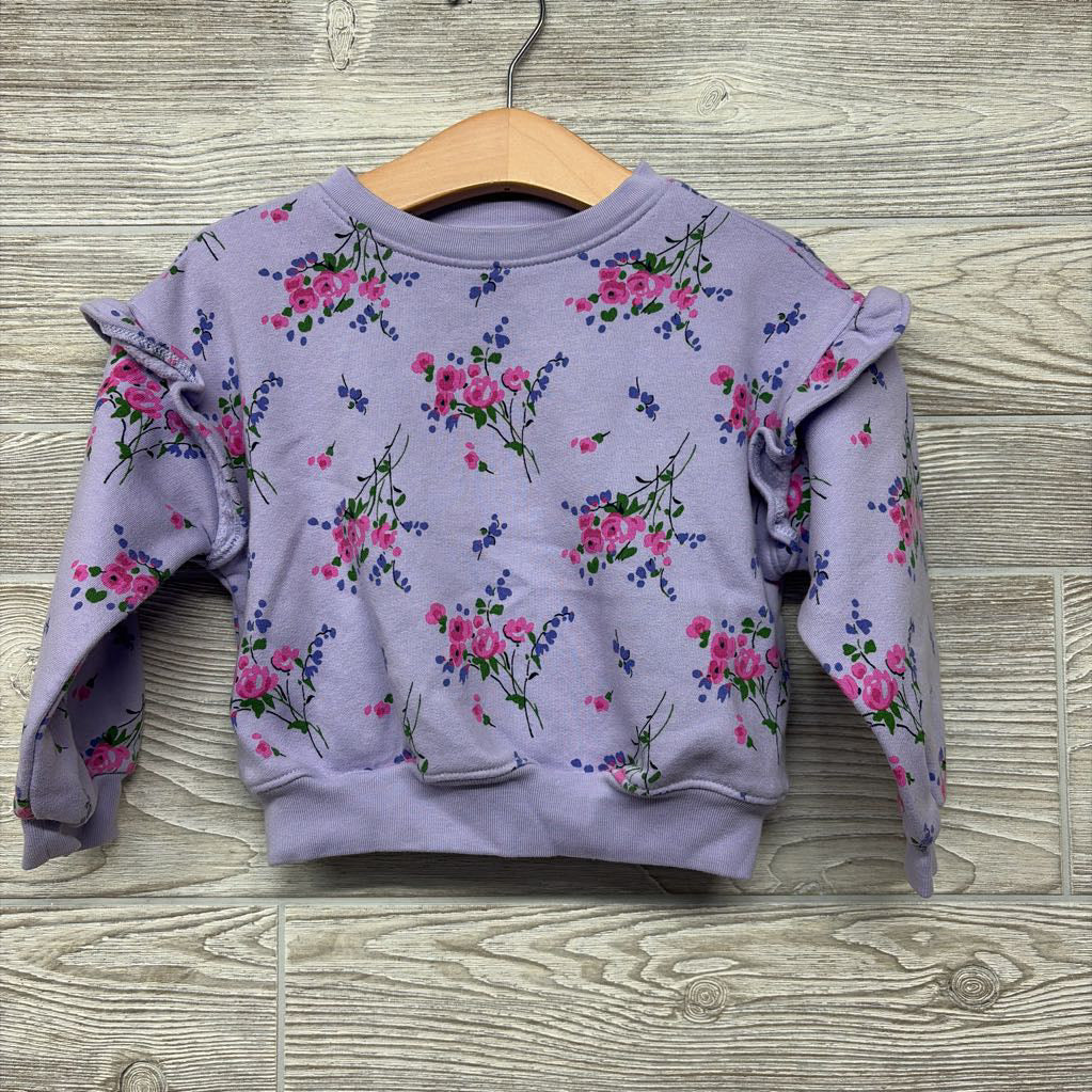 Ruffle Crewneck Flowers 2t