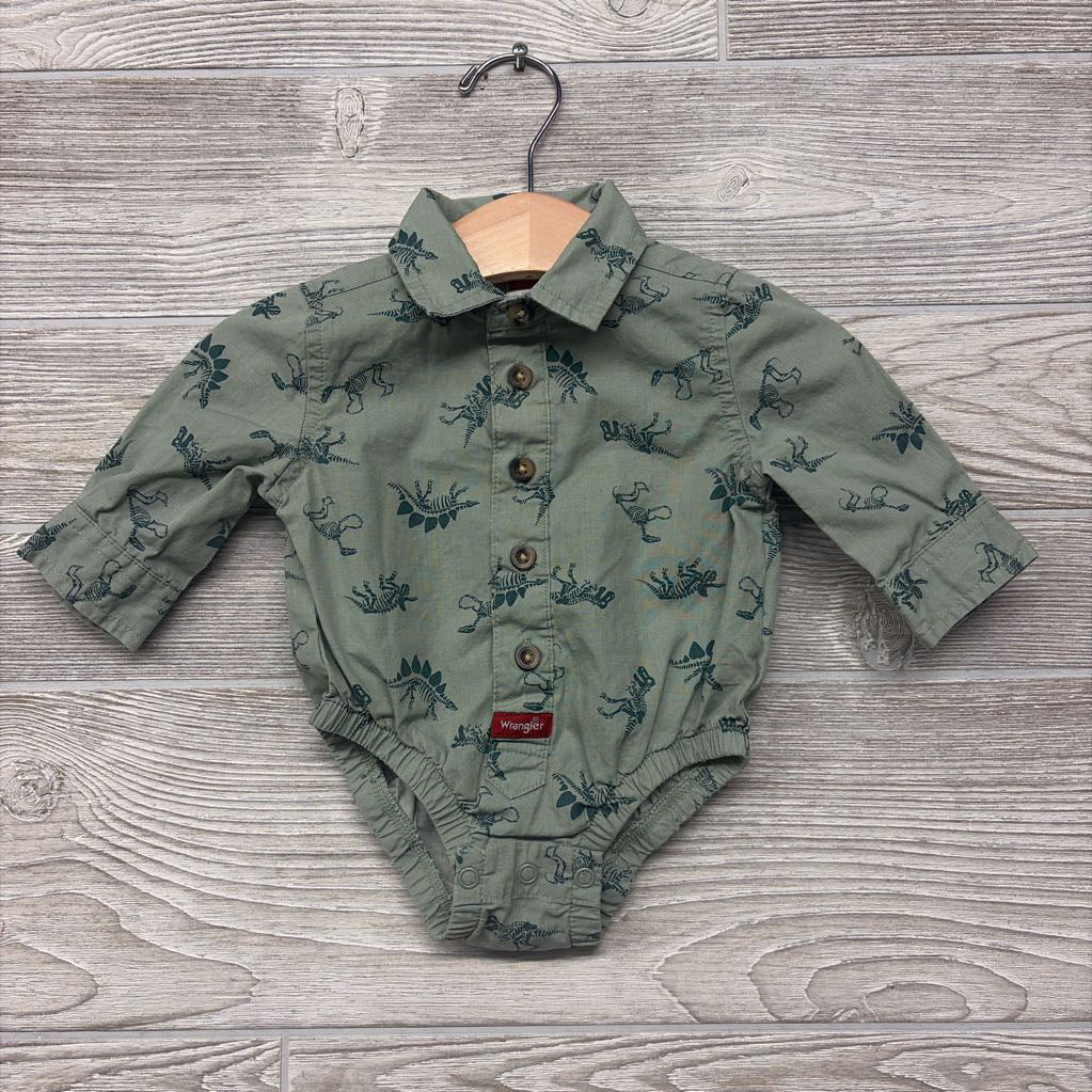 Button Up SS Shirt Dinosaur Skeletons 3M