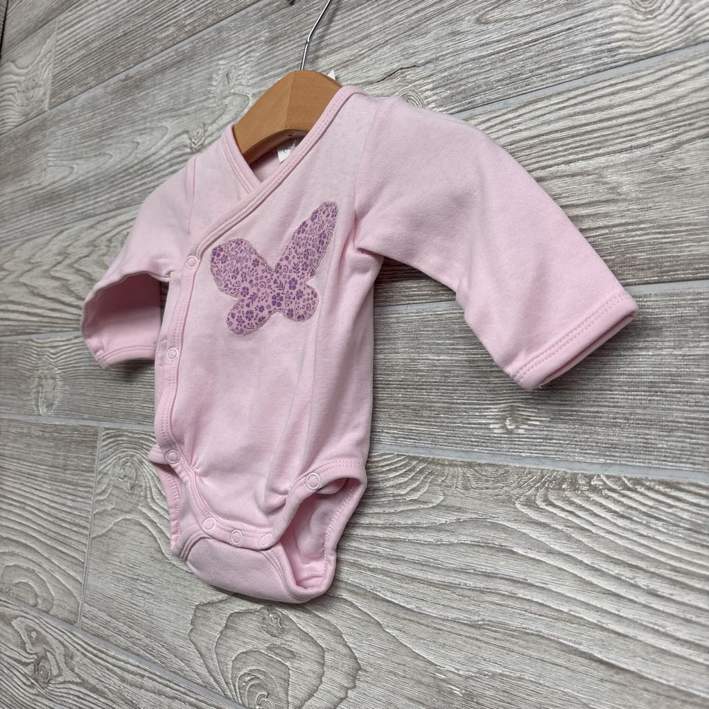 Organic Side Snap Bodysuit Heart 1-2M