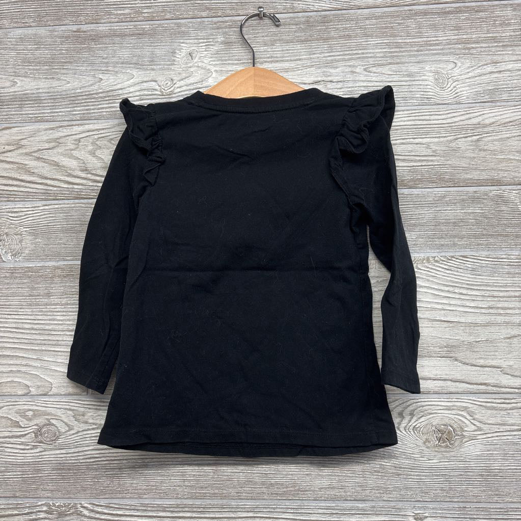 LS Shirt Ruffle Shoulder Moon, Stars 4t