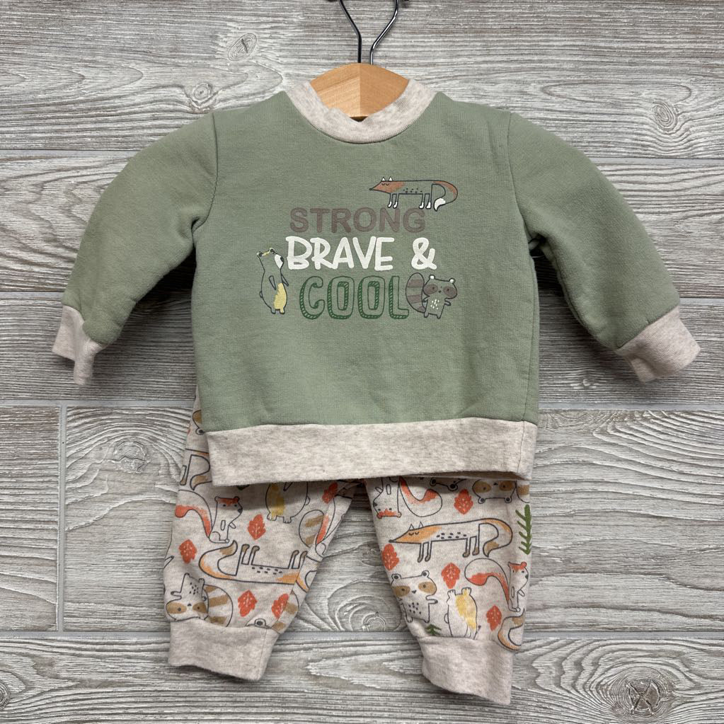 Crewneck Strong Brave, Striped Bodysuit & Pants 0-3M