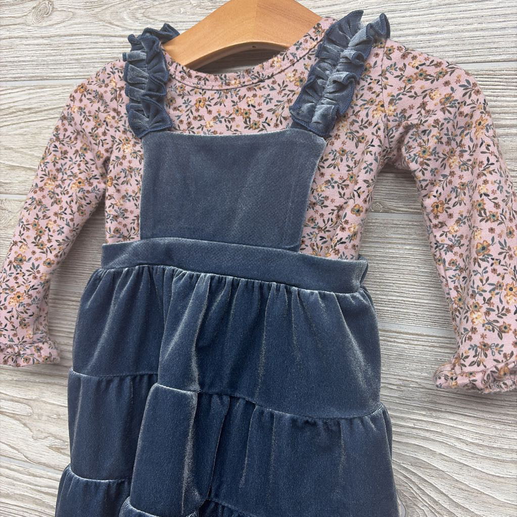 Crushed Velvet Jumper & Flower Shirt 6-9M
