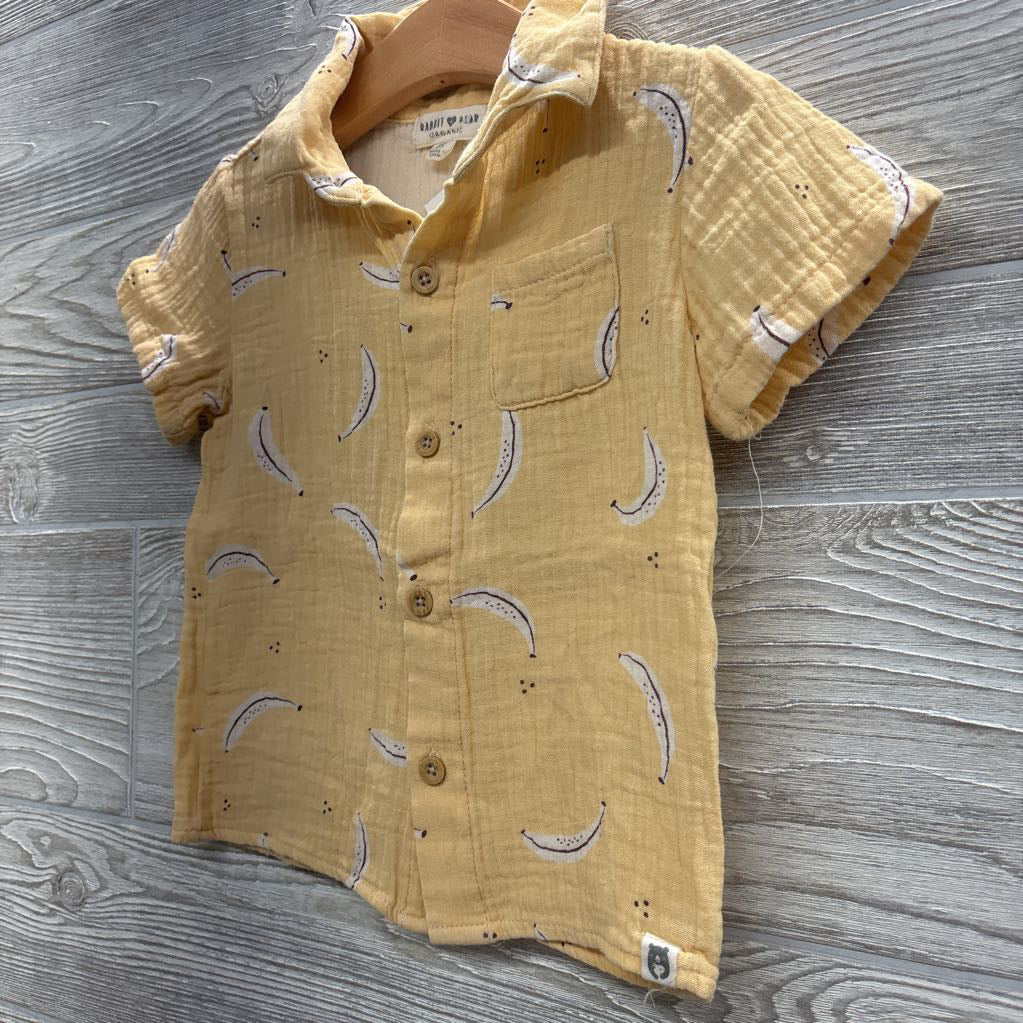 Gauze Button Up Shirt Bananas 3T