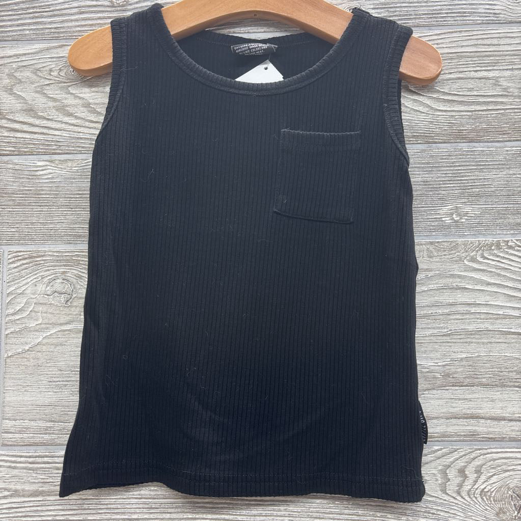 Ribbed Tank Top Chest Pocket 2T-3T