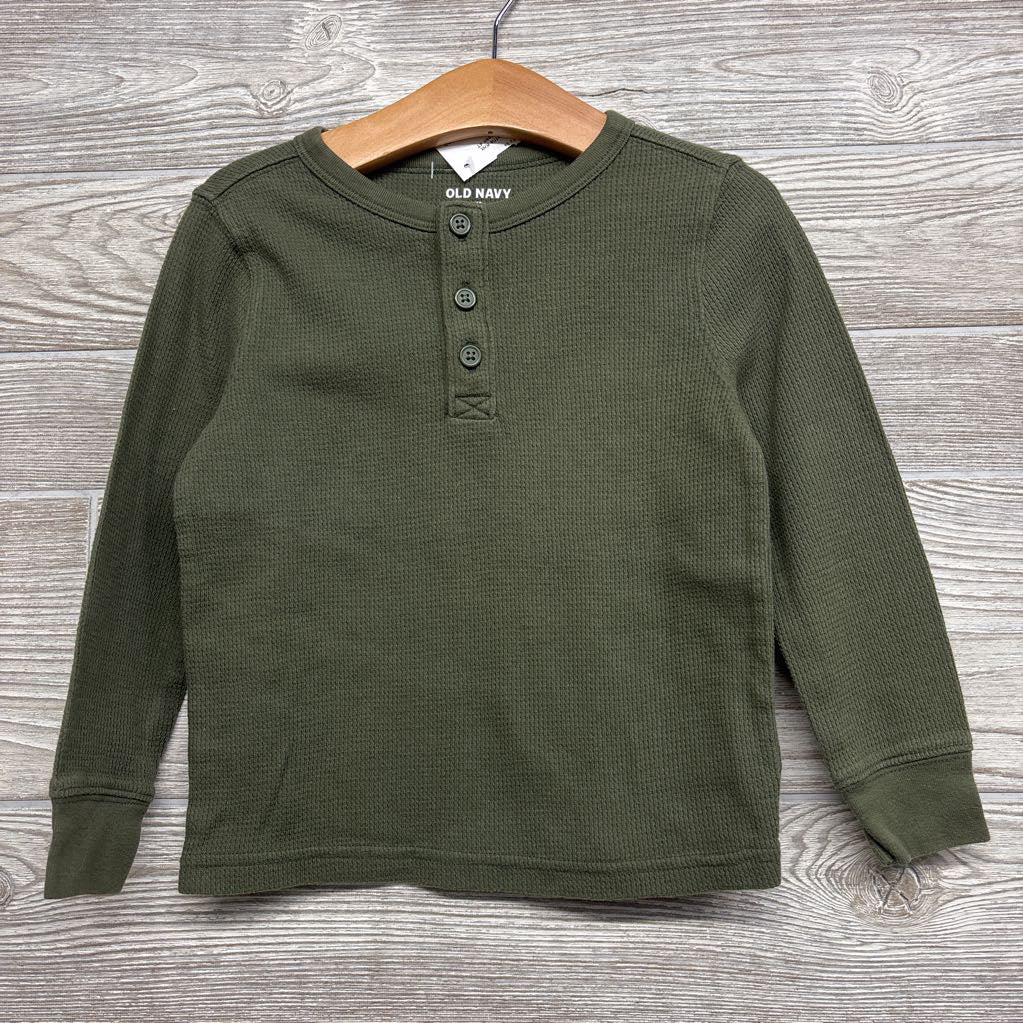 LS Waffle Knit Henley Shirt 4T