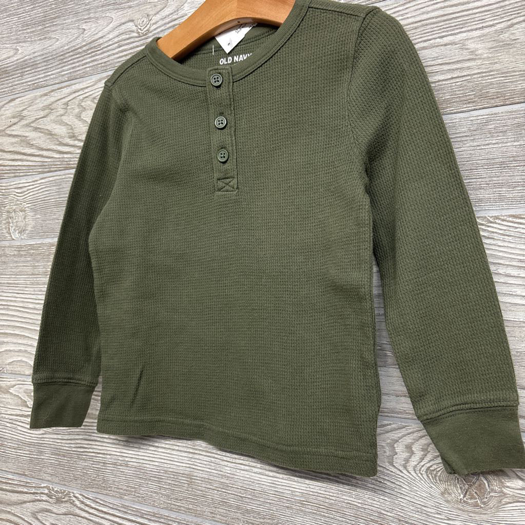 LS Waffle Knit Henley Shirt 4T