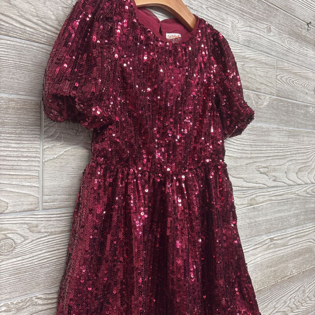 Sequin Puff Sleeve Dress 6-7