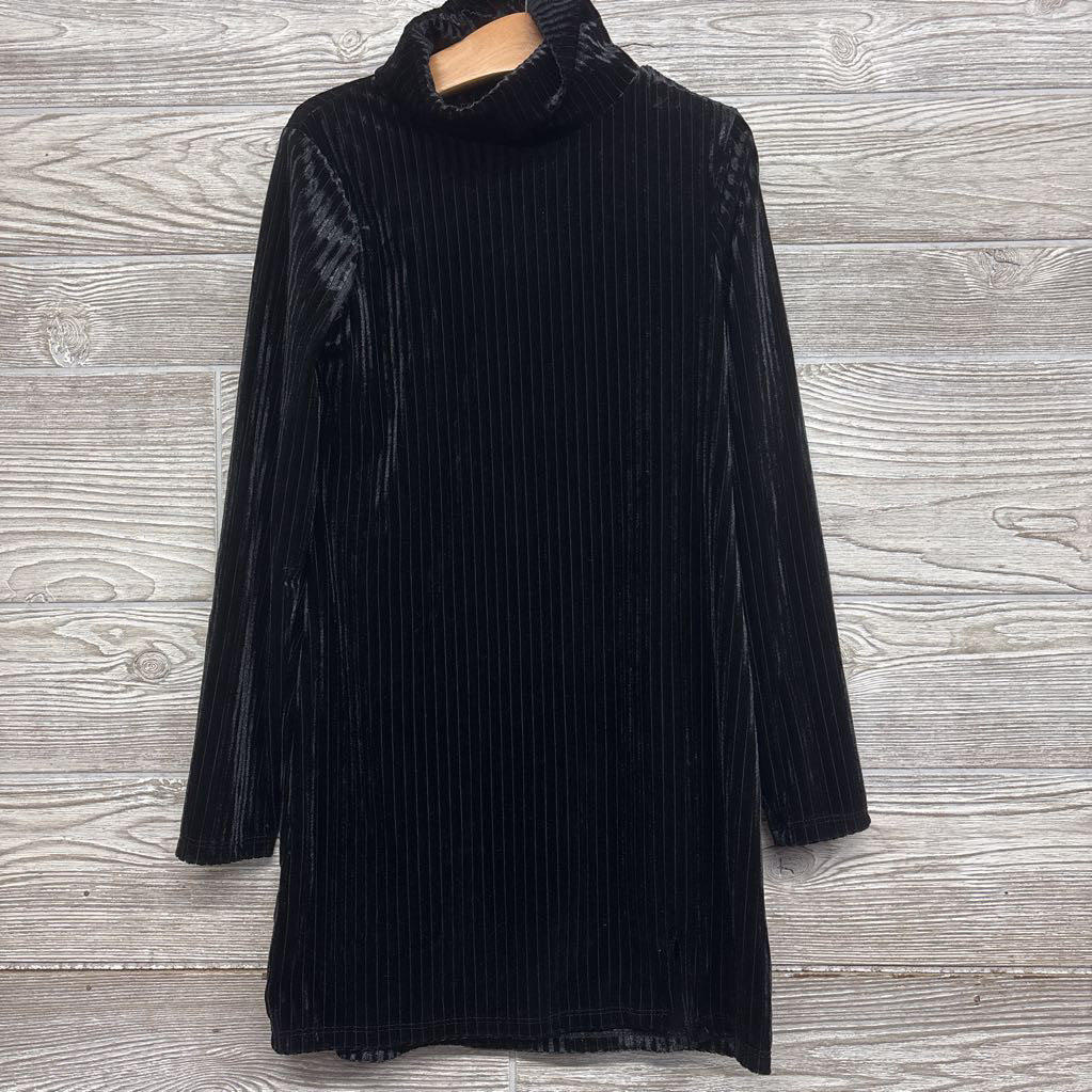 LS Ribbed Velvet Turtle Neck Dress 6-7