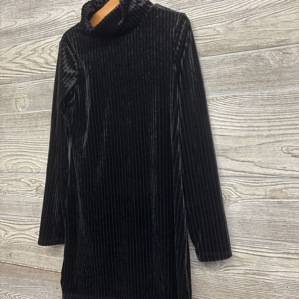 LS Ribbed Velvet Turtle Neck Dress 6-7