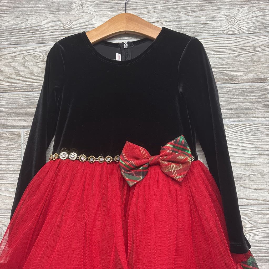 LS Velvet Tulle Dress Plaid 6