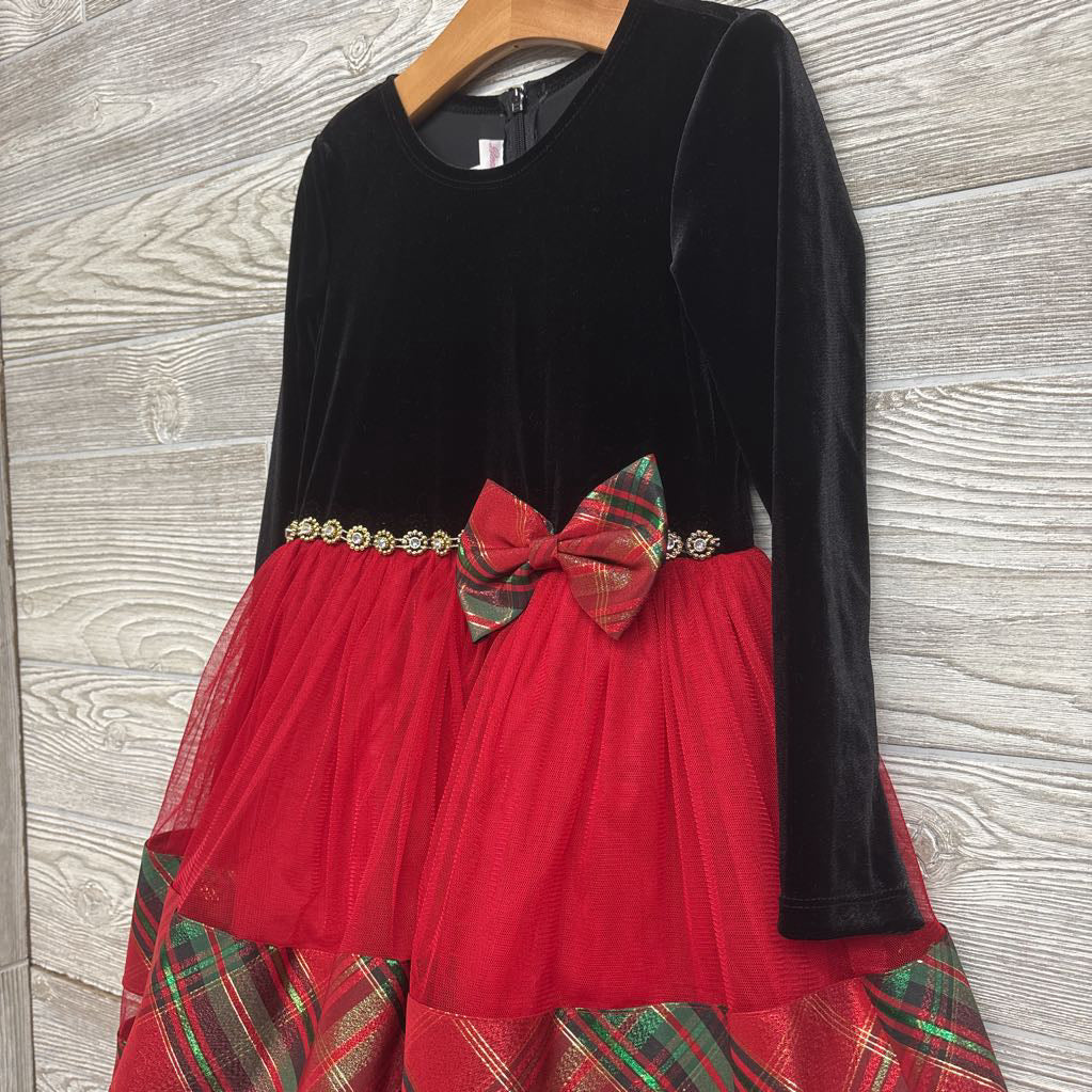 LS Velvet Tulle Dress Plaid 6