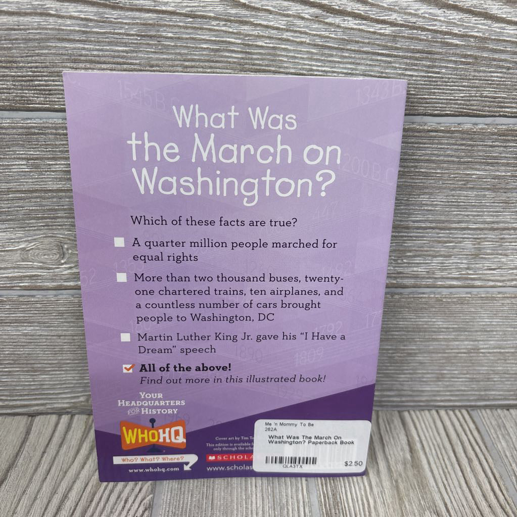 What Was The March On Washington? Paperback Book