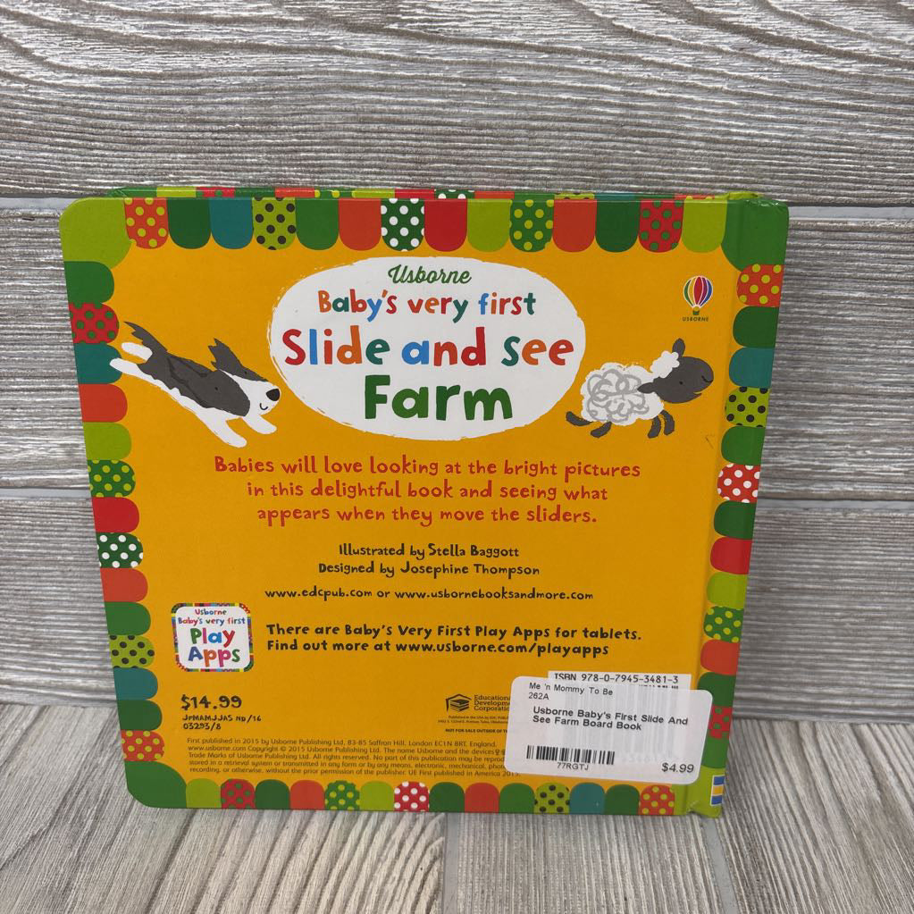 Usborne Baby's First Slide And See Farm Board Book
