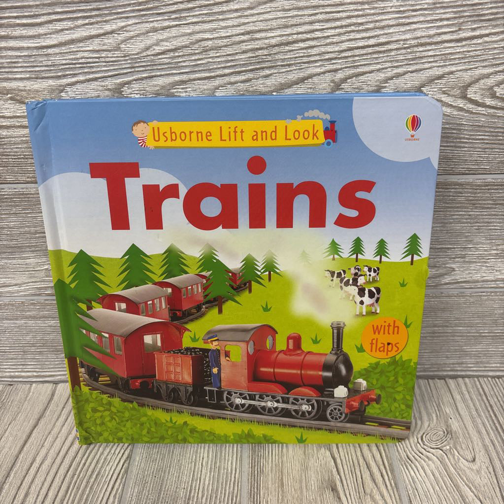 Usborne Lift And Look Trains Board Book