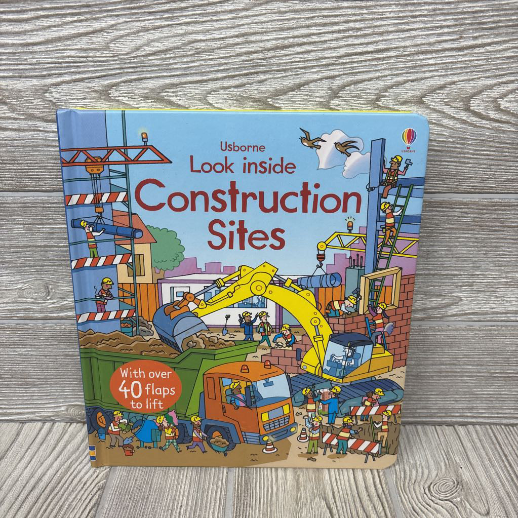 Usborne Look Inside Construction Sites Board Book