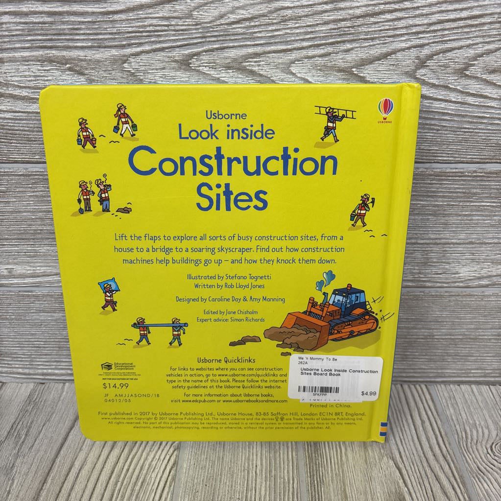 Usborne Look Inside Construction Sites Board Book