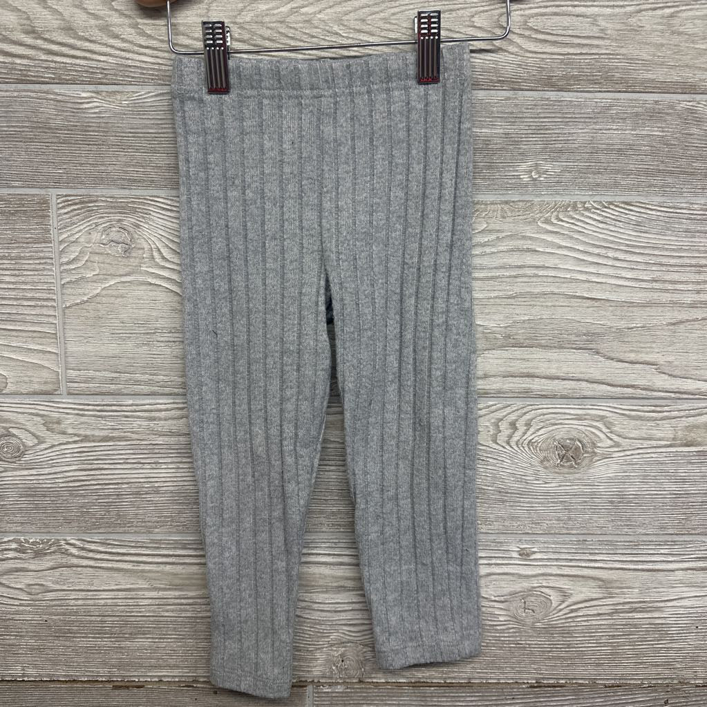 LS Ribbed Hacci Ruffle Shirt & Leggings 3T