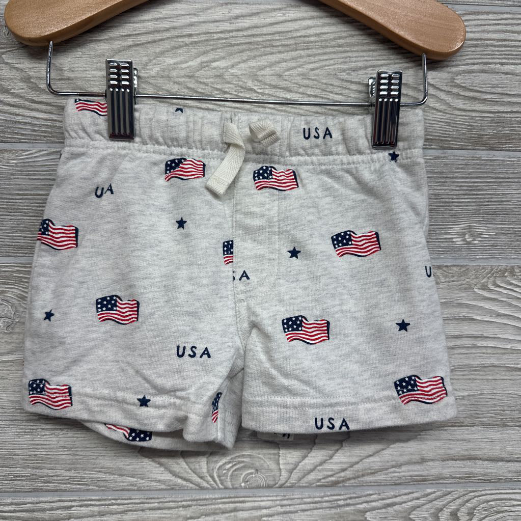 French Terry Henley Shirt & Shorts Flags USA 2T