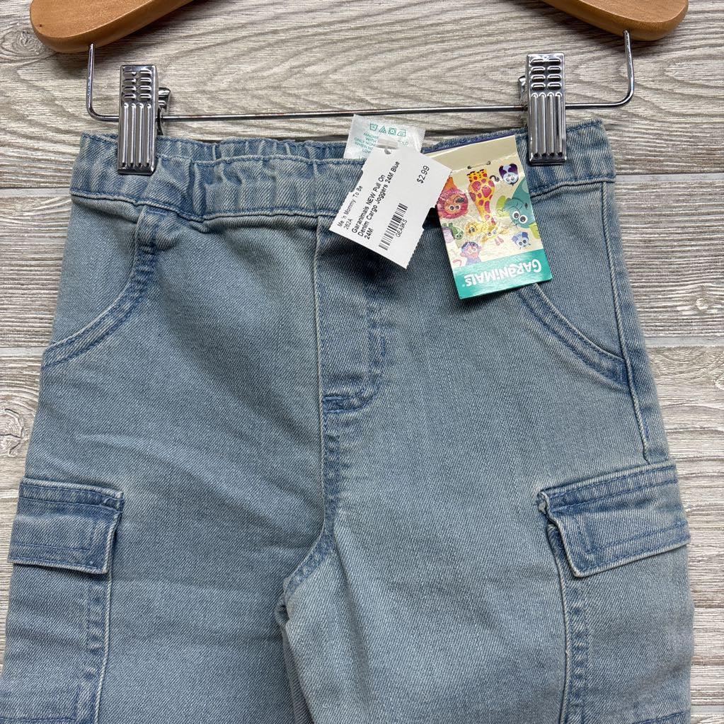 NEW Pull On Denim Cargo Joggers 24M