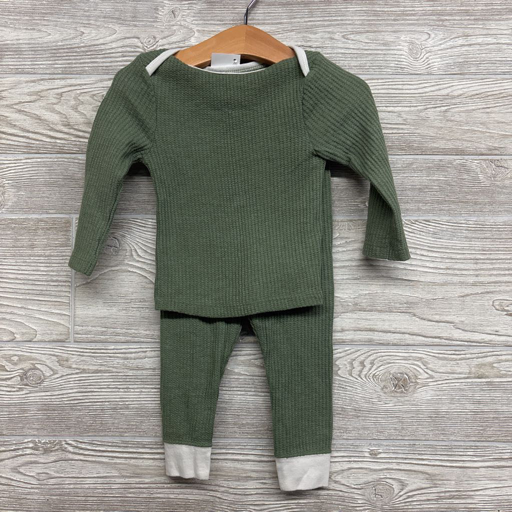 LS Waffle Knit Shirt & Pants 12M