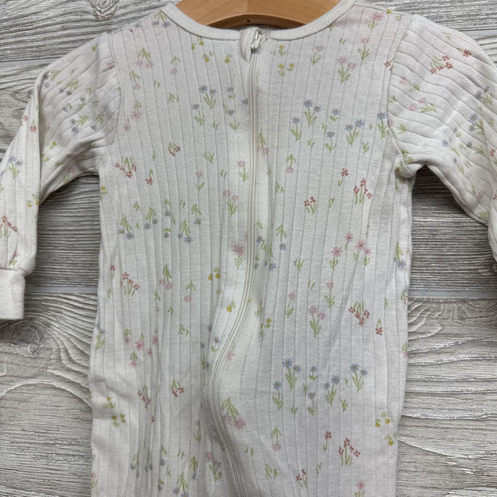 Ribbed Sleeper Flowers 6-9M