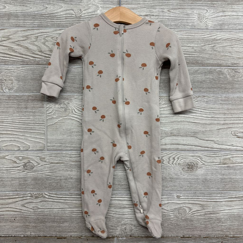 Waffle Knit Sleeper Oranges 6-9M