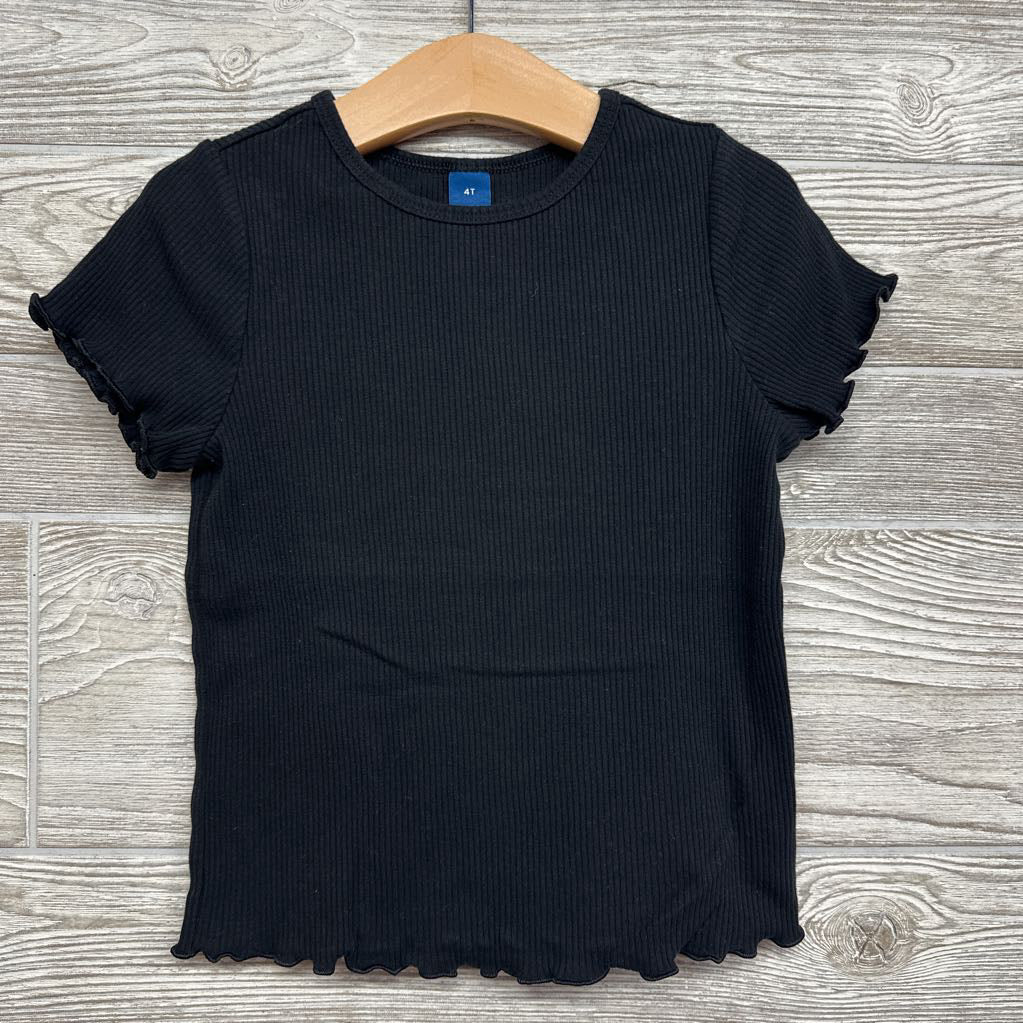 Ribbed Shirt Lettuce Trim 4T