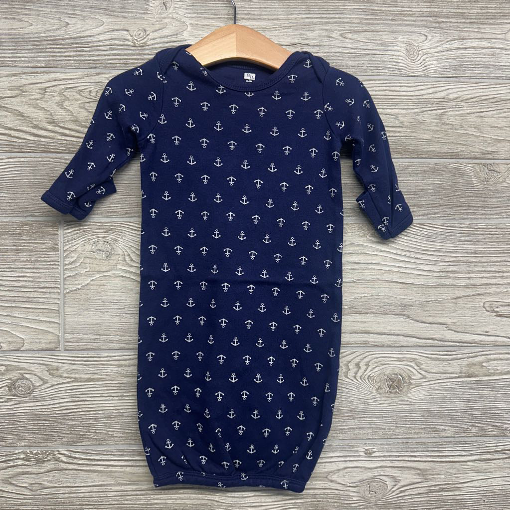 LS PJ Gown Anchors 0-6M