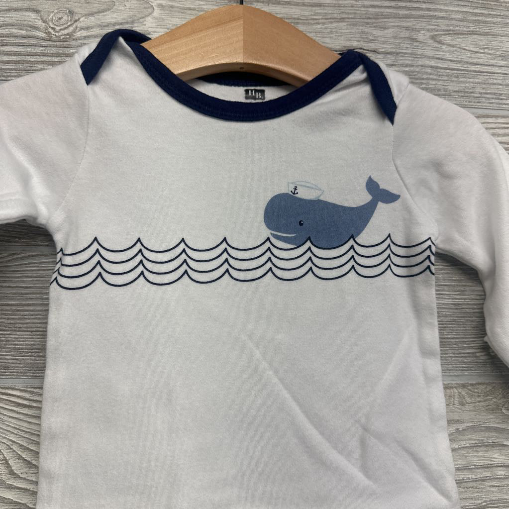 LS PJ Gown Whale Waves 0-6M