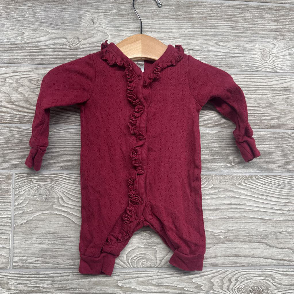 LS Snap Pointelle Outfit Ruffle NB