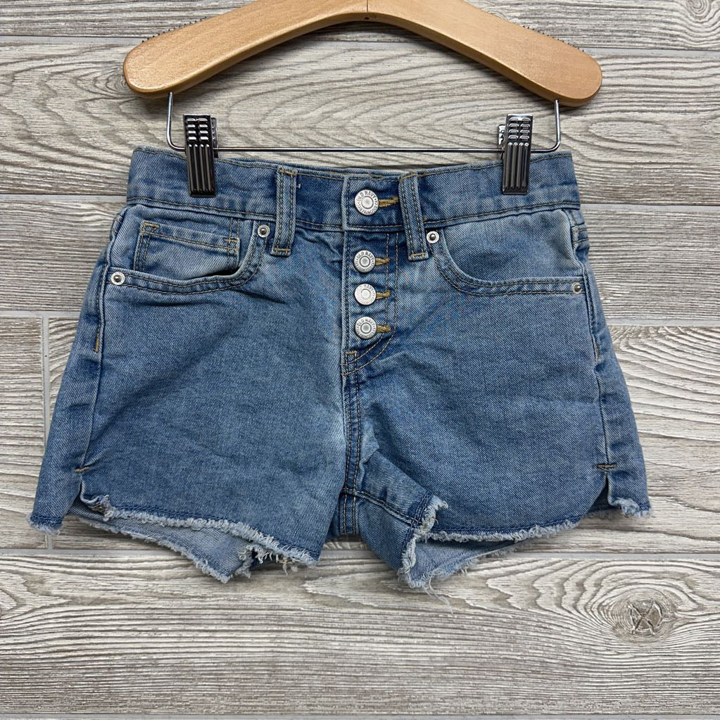 High Rise Denim Shorts Button Fly 7