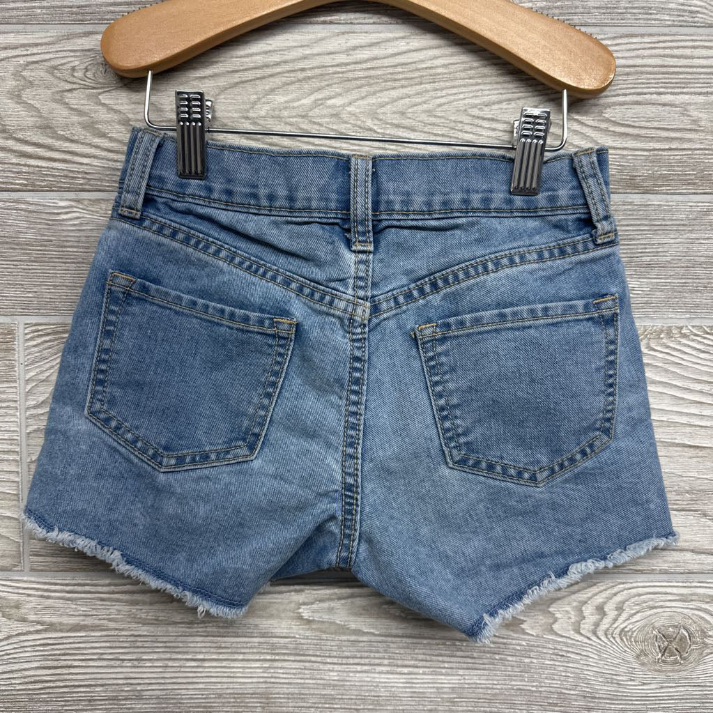 High Rise Denim Shorts Button Fly 7
