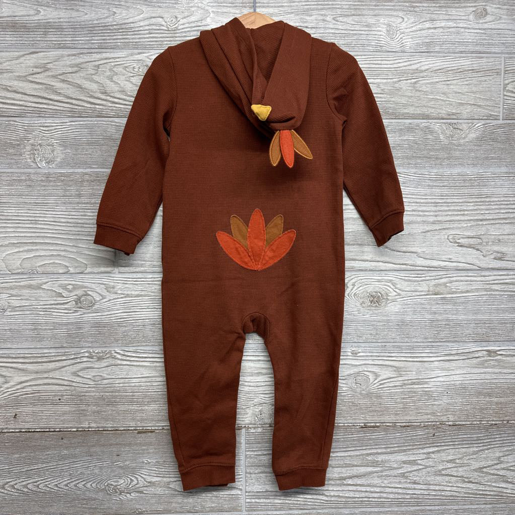 LS Waffle Knit Outfit W/ Hood Gobble Gobble Gobble 24M