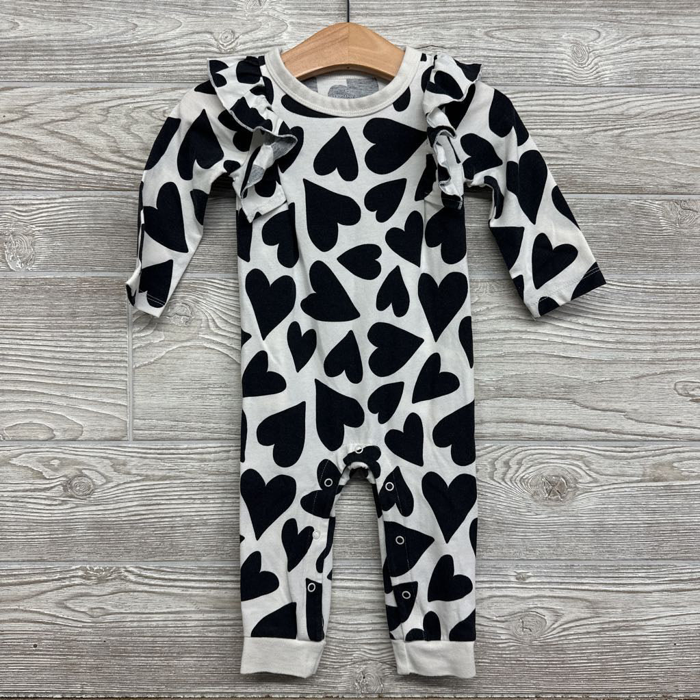 LS Outfit Hearts Ruffles 6-9M