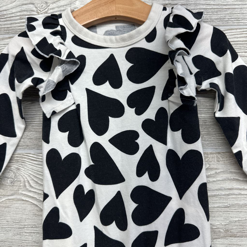 LS Outfit Hearts Ruffles 6-9M