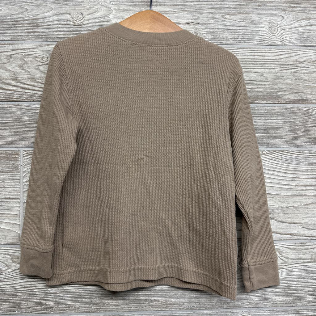 LS Waffle Knit Henley Shirt 4T