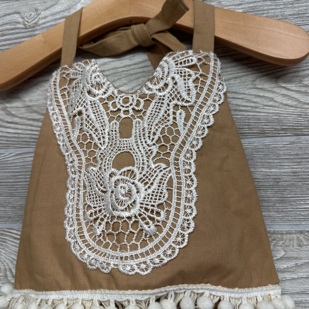 Halter Shirt Fringe & Poms