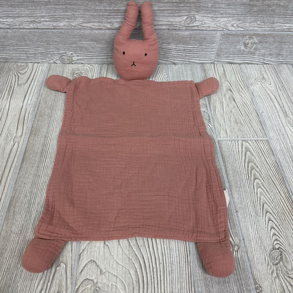 Organic Cotton Muslin Bunny Lovey Security Blanket