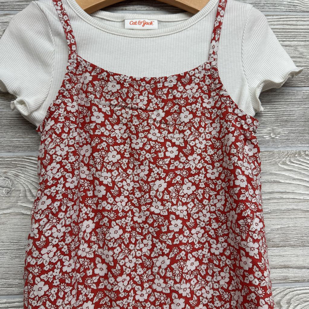 Tank Dress Flowers & Ribbed Shirt 4-5