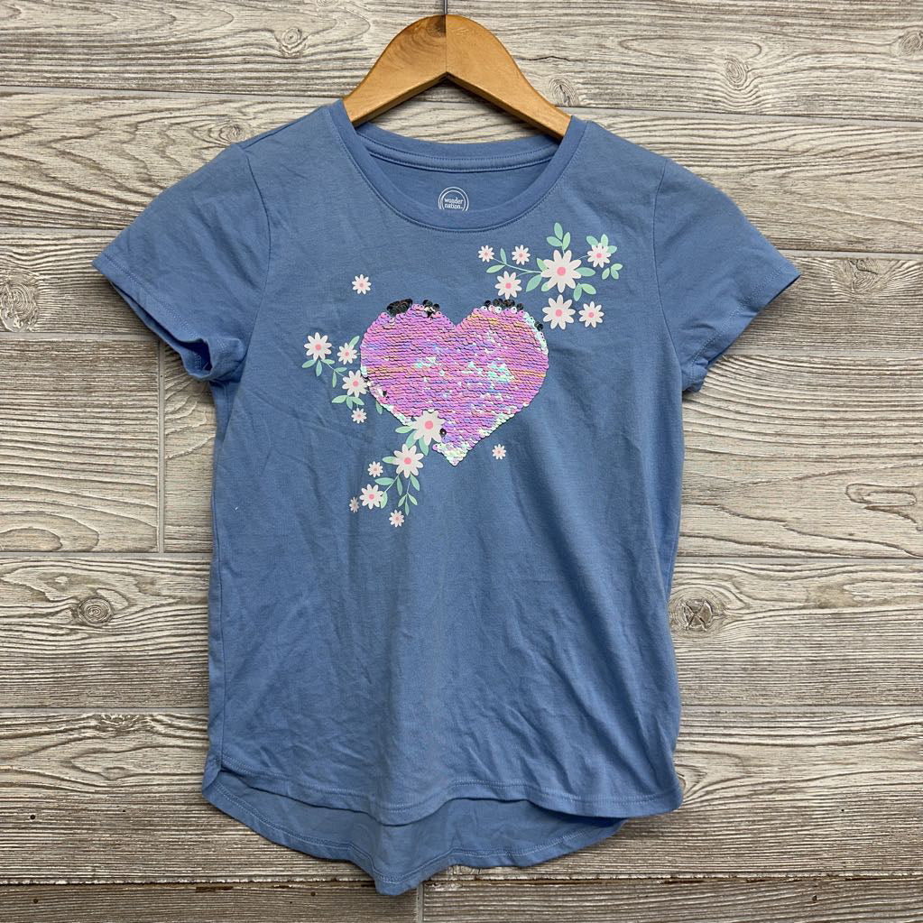 Shirt Flip Sequins Heart & Flowers 10-12