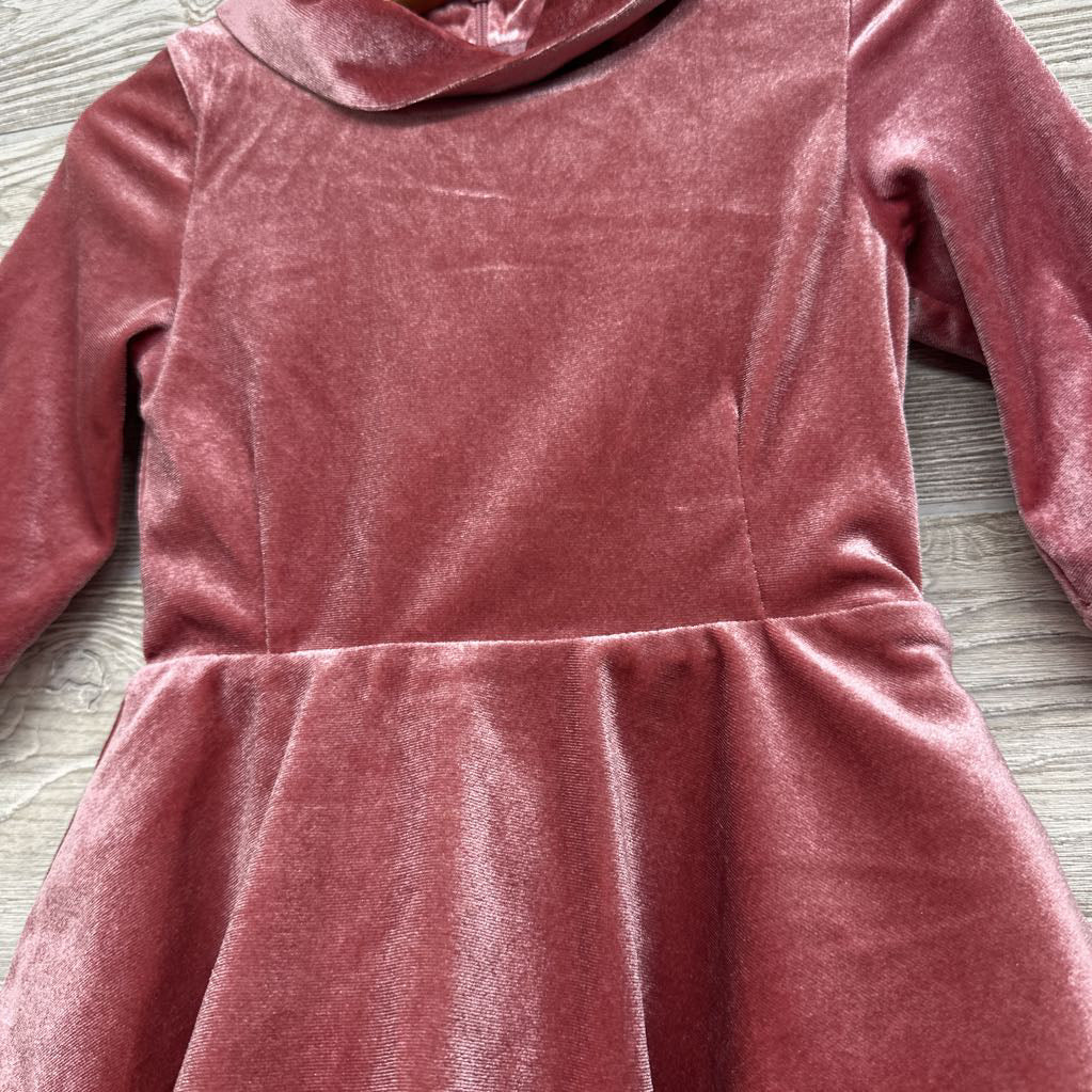 Velour Mock Neck Tulle Dress 4