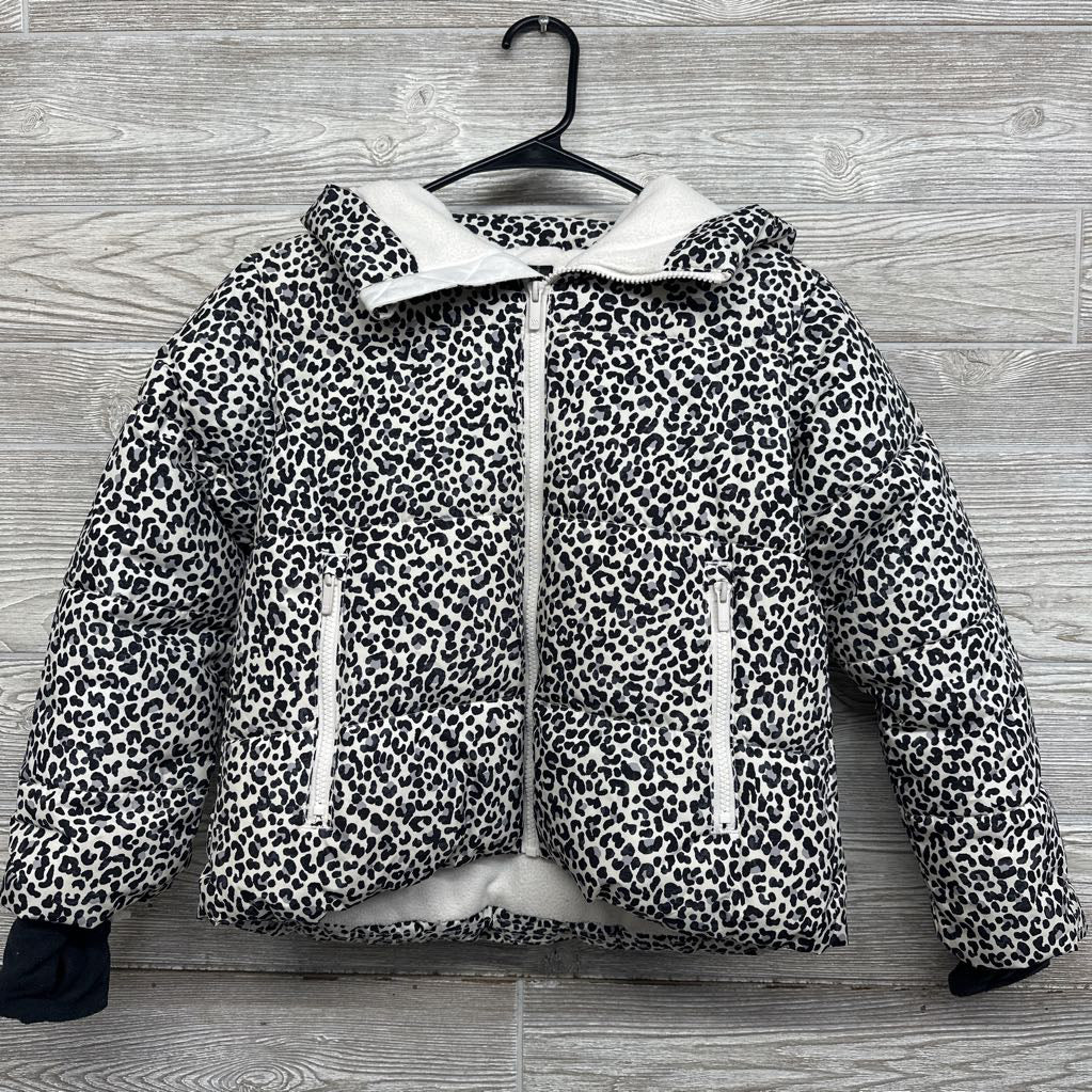Hooded Puffer Coat Animal Print 8
